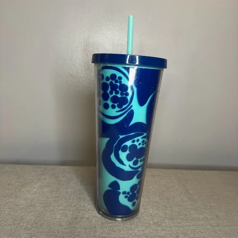 Starbucks 2014 Venti Teal Black Tumbler with Lid